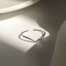 Load image into Gallery viewer, Fashion Simple V-shaped Ring Opening Adjustable Ring Silver Alloy Ring Jewelry Accessory for Women
