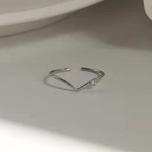 Load image into Gallery viewer, Fashion Simple V-shaped Ring Opening Adjustable Ring Silver Alloy Ring Jewelry Accessory for Women

