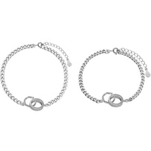 Load image into Gallery viewer, Stylish Simple Two-ring Interlocking Couple Bracelet Versatile Copper Bracelet Hand Jewelry for Women Men
