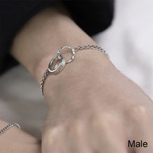 Load image into Gallery viewer, Stylish Simple Two-ring Interlocking Couple Bracelet Versatile Copper Bracelet Hand Jewelry for Women Men
