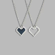 Load image into Gallery viewer, Mosaic Love Pendant Necklace Simple Alloy Pixel Love Couple Necklace Clavicle Chain Jewelry Accessory
