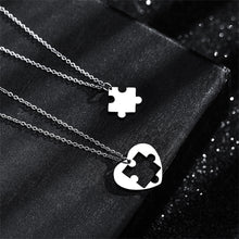 Load image into Gallery viewer, Stainless Steel Block Puzzle Necklace Simple Personalized Love Pendant Couple Necklace Jewelry Gift for Men Women
