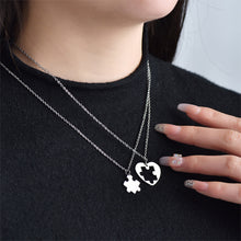 Load image into Gallery viewer, Stainless Steel Block Puzzle Necklace Simple Personalized Love Pendant Couple Necklace Jewelry Gift for Men Women
