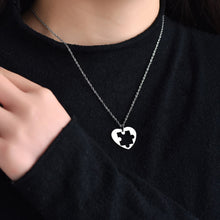 Load image into Gallery viewer, Stainless Steel Block Puzzle Necklace Simple Personalized Love Pendant Couple Necklace Jewelry Gift for Men Women
