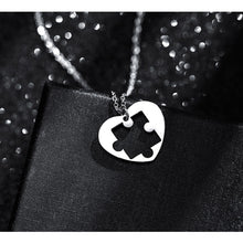 Load image into Gallery viewer, Stainless Steel Block Puzzle Necklace Simple Personalized Love Pendant Couple Necklace Jewelry Gift for Men Women
