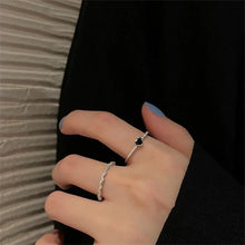 Load image into Gallery viewer, 2pcs/set Black Love Oil Dropping Rings Niche Opening Adjustable Rings Alloy Rings Set Jewelry Accessories
