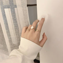 Load image into Gallery viewer, 3pcs/set Geometric Opening Rings Fashion Niche Opening Adjustable Rings Alloy Rings Set Jewelry Accessory
