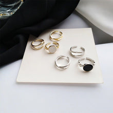 Load image into Gallery viewer, 3pcs/set Geometric Opening Rings Fashion Niche Opening Adjustable Rings Alloy Rings Set Jewelry Accessory
