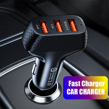 Load image into Gallery viewer, 3 Ports USB Car Charger 5V 2A Fast Charging Portable Phone Adapter For iPhone 13 Pro Xiaomi Huawei Samsung Car Cigarette Lighter
