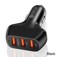 Load image into Gallery viewer, 3 Ports USB Car Charger 5V 2A Fast Charging Portable Phone Adapter For iPhone 13 Pro Xiaomi Huawei Samsung Car Cigarette Lighter
