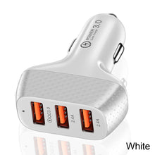 Load image into Gallery viewer, 3 Ports USB Car Charger 5V 2A Fast Charging Portable Phone Adapter For iPhone 13 Pro Xiaomi Huawei Samsung Car Cigarette Lighter
