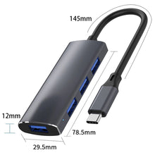 Load image into Gallery viewer, XLYKJ-T902 Adapter One Drag Four Hub USB3.0 Type C Port Multi-function Distributor Docking Station
