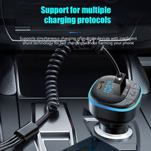Load image into Gallery viewer, Bluetooth 5.0 Car Charger Fast Charging USB Type C Car Phone Charger FM Transmitter Handsfree Cigarette lighter MP3 Music Player
