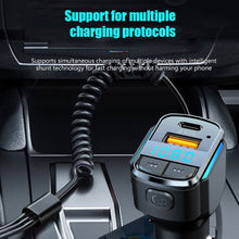 Load image into Gallery viewer, Bluetooth 5.0 Car Charger Fast Charging USB Type C Car Phone Charger FM Transmitter Handsfree Cigarette lighter MP3 Music Player
