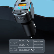 Load image into Gallery viewer, Bluetooth 5.0 Car Charger Fast Charging USB Type C Car Phone Charger FM Transmitter Handsfree Cigarette lighter MP3 Music Player
