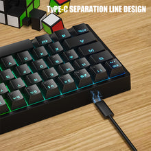 Load image into Gallery viewer, K620 Mini Gaming Mechanical Keyboard 61 Keys RGB Hotswap Type-C Wired Gaming Keyboard PBT Keycaps 60% Ergonomics Keyboards
