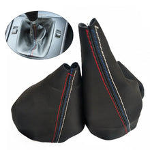 Load image into Gallery viewer, 2Pcs/Set Car Gear Shift Collars Manual Handbrake Gaiter Boot Leather Covers For BMW 3 Series E36 E46 E30 E34 M3 Z3 M Accessories
