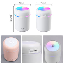 Load image into Gallery viewer, Portable Electric Air Humidifier Aroma Oil Diffuser USB Cool Mist Sprayer with Colorful Night Light for Home Car
