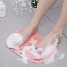 Load image into Gallery viewer, Exfoliating Shower Massage Scraper Bathroom Non-slip Bath Mat Back Massage Brush Silicone Foot Wash Body Cleaning Bathing Tool
