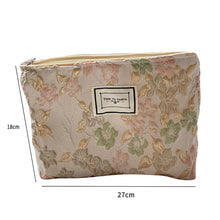 Load image into Gallery viewer, Fashion Relief Flowers Print Cosmetic Bag Canvas Washing Bag Large Capacity Women Travel Cosmetic Pouch Makeup Storage Bags
