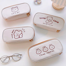 Load image into Gallery viewer, Kawaii Bear Pencil Bags Cartoon Cute Simple Pencil Cases Student School Supplies Stationery Pencil Bags Storage Bag Canvas Girl Bags
