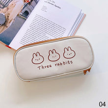 Load image into Gallery viewer, Kawaii Bear Pencil Bags Cartoon Cute Simple Pencil Cases Student School Supplies Stationery Pencil Bags Storage Bag Canvas Girl Bags

