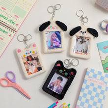 Load image into Gallery viewer, Cute Plush Kitty Puppy Photocard Holder Korea Idol Photocard Protector Case With Keychain For Women Girls ID Card Holder
