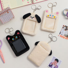 Load image into Gallery viewer, Cute Plush Kitty Puppy Photocard Holder Korea Idol Photocard Protector Case With Keychain For Women Girls ID Card Holder
