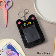 Load image into Gallery viewer, Cute Plush Kitty Puppy Photocard Holder Korea Idol Photocard Protector Case With Keychain For Women Girls ID Card Holder
