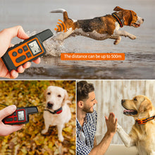 Load image into Gallery viewer, Electric Dog Training Collar Waterproof Pet Remote Control Anti Barking Device Rechargeable 500m with Shock Vibration Sound Flashlight
