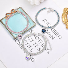 Load image into Gallery viewer, Heart Shape Diamond Inlaid Pet Cat Collar Pets Shiny Crystal Collars Footprints Accessories For Kitten Dog Collar Cat Necklace
