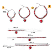 Load image into Gallery viewer, Heart Shape Diamond Inlaid Pet Cat Collar Pets Shiny Crystal Collars Footprints Accessories For Kitten Dog Collar Cat Necklace
