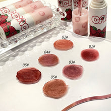 Load image into Gallery viewer, Cute Waterproof Velvet Pink Brown Lip Glaze Matte Liquid Lipstick Strawberry Nude Red Lip Mud Cheek Rouge Tint Cosmetics
