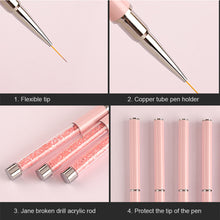 Load image into Gallery viewer, Acrylic Diamond Nail Art Pencil Nail Art Brush Manicure Tools Lines Stripe Flower Nail Art Painting Drawing Line Brush

