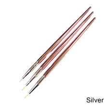 Load image into Gallery viewer, 3pcs/Set Acrylic Stripe Nail Art Line Painting Pen Tips Painting Pen Slim Line Drawing Pen UV Gel Brushes Nail Painting Tools
