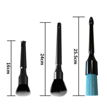 Load image into Gallery viewer, 3Pcs/Set Car Detailing Brush Soft Bristle Car Cleaning Brush Kits Atuo Tire wheel Wash Exterior Accessories Natural Boar Hair
