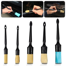 Load image into Gallery viewer, 5Pcs Car Detail Brush Boar Hair Bristle Brushes for Car Cleaning Auto Exterior Interior Detail Tools Dashboard Cleaning Brush
