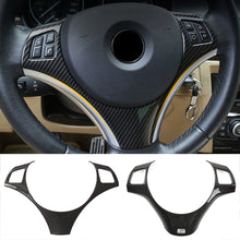Load image into Gallery viewer, Carbon Fiber Car Steering Wheel Panel Decoration Cover Trim Accessories Moulding Sticker for BMW 1 3 Series E87 E90 E92 E93 2006-2012
