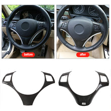 Load image into Gallery viewer, Carbon Fiber Car Steering Wheel Panel Decoration Cover Trim Accessories Moulding Sticker for BMW 1 3 Series E87 E90 E92 E93 2006-2012
