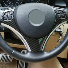 Load image into Gallery viewer, Carbon Fiber Car Steering Wheel Panel Decoration Cover Trim Accessories Moulding Sticker for BMW 1 3 Series E87 E90 E92 E93 2006-2012

