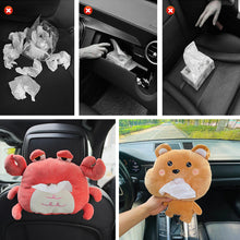 Load image into Gallery viewer, Car Tissue Box Creative Short Plush Tissue Box Car Armrest Box Car Seat Decorations Cartoon Accessories
