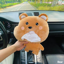Load image into Gallery viewer, Car Tissue Box Creative Short Plush Tissue Box Car Armrest Box Car Seat Decorations Cartoon Accessories
