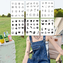 Load image into Gallery viewer, 6pcs/set Small Fresh Tattoo Stickers Cute Style Temporary Tattoo Waterproof Long Lasting Tattoo Stickers
