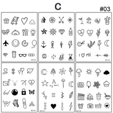 Load image into Gallery viewer, 6pcs/set Small Fresh Tattoo Stickers Cute Style Temporary Tattoo Waterproof Long Lasting Tattoo Stickers
