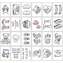 Load image into Gallery viewer, 24pcs/set Cute Line Bear Tattoo Stickers Temporary Body Art Tattoo Waterproof Long Lasting Tattoo Stickers
