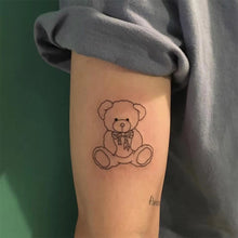 Load image into Gallery viewer, 24pcs/set Cute Line Bear Tattoo Stickers Temporary Body Art Tattoo Waterproof Long Lasting Tattoo Stickers
