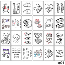 Load image into Gallery viewer, 24pcs/set Cute Line Bear Tattoo Stickers Temporary Body Art Tattoo Waterproof Long Lasting Tattoo Stickers
