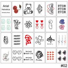 Load image into Gallery viewer, 24pcs/set Cute Line Bear Tattoo Stickers Temporary Body Art Tattoo Waterproof Long Lasting Tattoo Stickers
