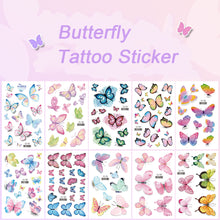 Load image into Gallery viewer, Colorful Butterfly Tattoo Stickers Waterproof Long Lasting Tattoo Stickers Temporary Body Art Tattoo
