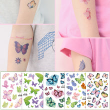 Load image into Gallery viewer, Colorful Butterfly Tattoo Stickers Waterproof Long Lasting Tattoo Stickers Temporary Body Art Tattoo
